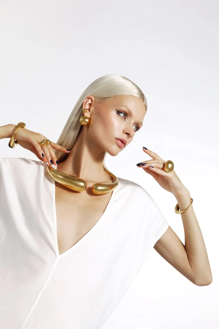 Gold Large Torque Necklace - Image 3