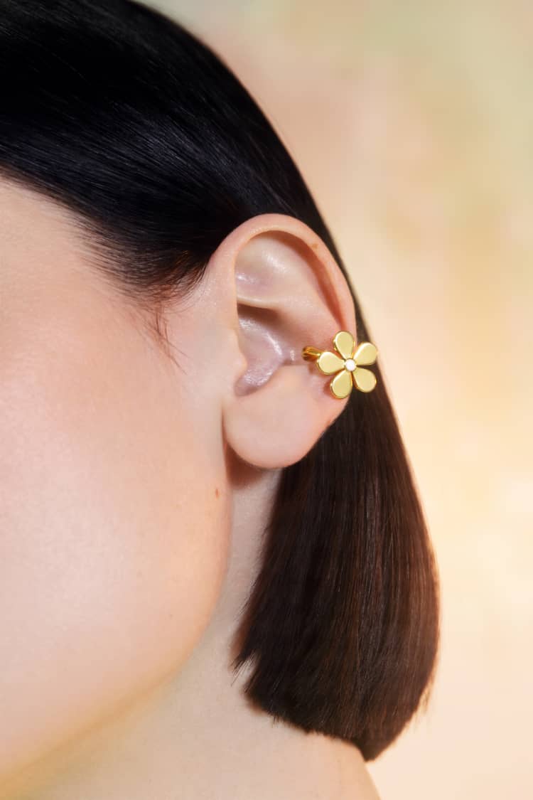 Gold Flower Ear Cuff - Image 2
