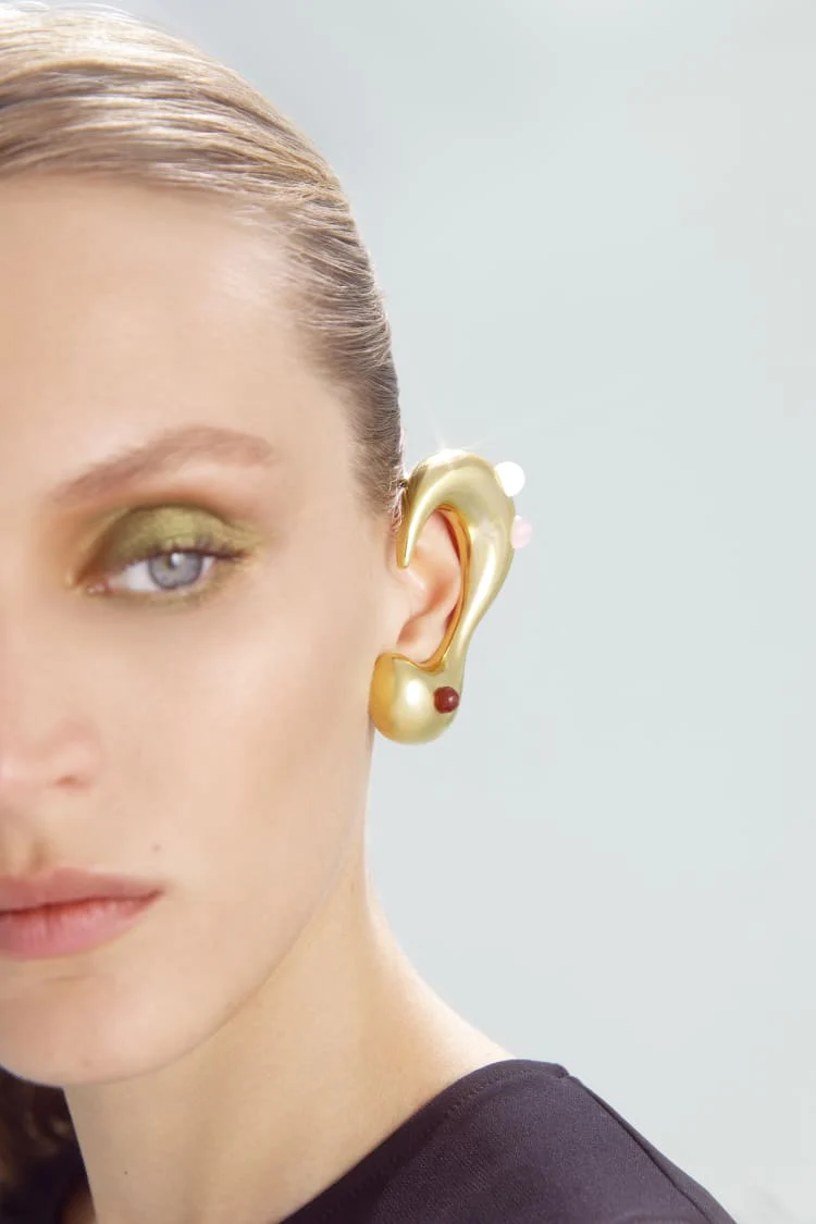 Gold Full Ear Jewelry with Stones - Image 3