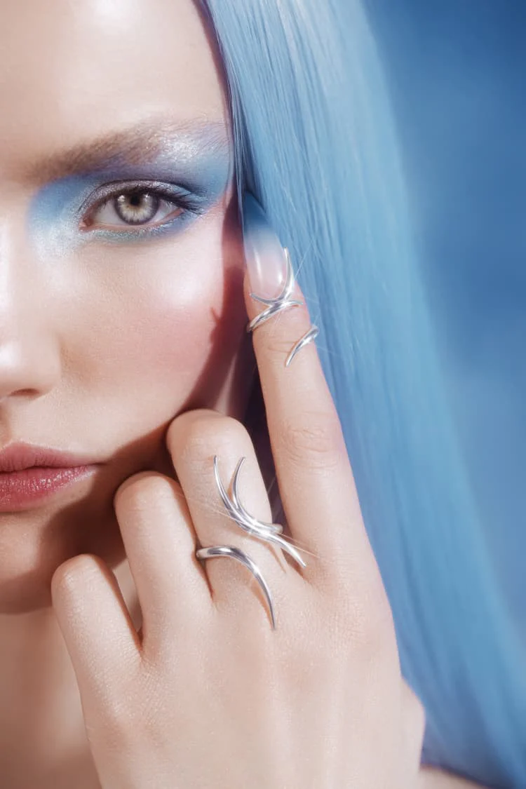 Silver Spiked Midi Ring - Image 5